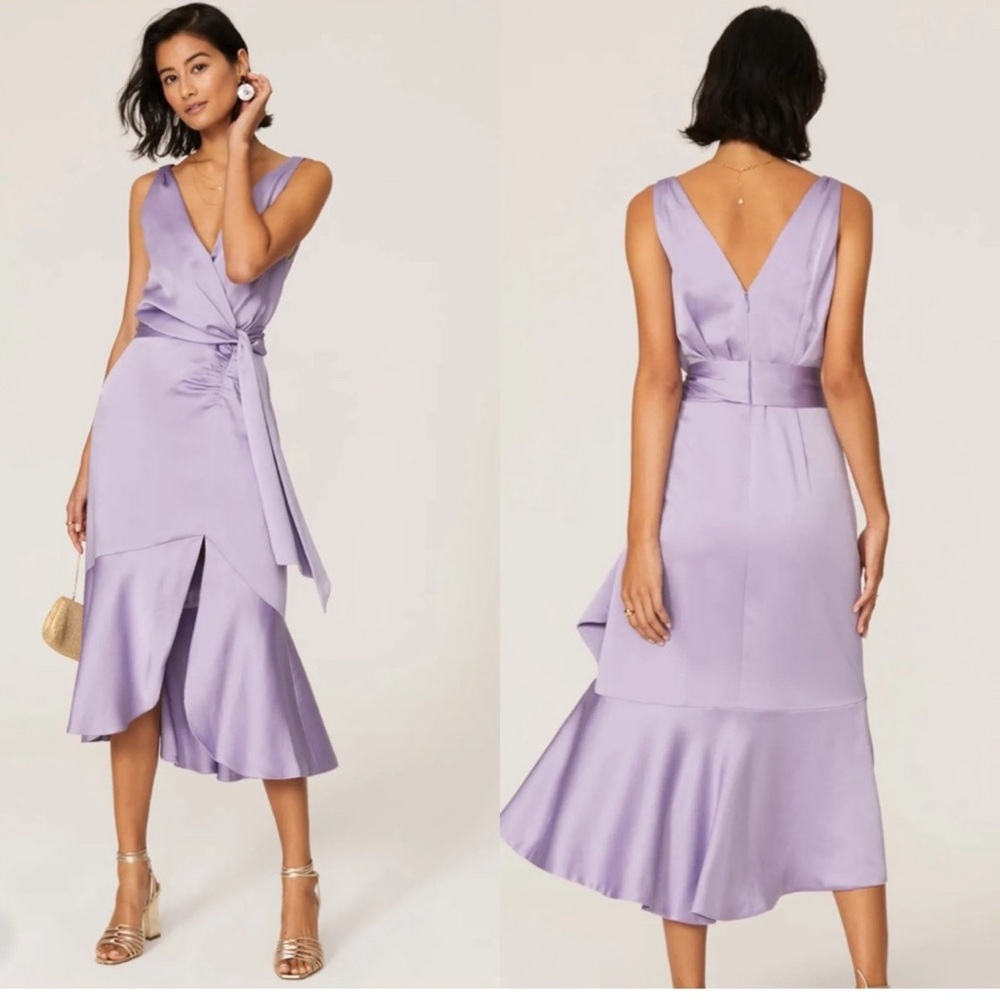 Jonathan Simkhai Mia Fluid Dress Size 18 Plus Satin Purple maxi gown Wedding